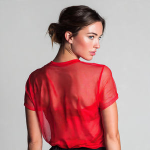 เสื้อยืดตาข่ายคุณภาพสูงสำหรับผู้หญิง เสื้อยืดตาข่ายน้ำหนักเบา กันน้ำ แฟชั่นสตรีท เสื้อยืดตาข่ายผู้หญิง - Product Image 3