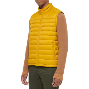Bright <b>Yellow</b> <b>Puffer</b> Vest Men Padded Gilet Winter Sleeveless <b>Jacket</b> Stand Collar Bodywarmer Quilted Waistcoat - Product Image 5