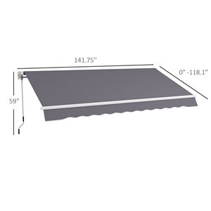 Toldo Retráctil Manual de 3.6m x 3m, Protección Solar para Exteriores, Diseño Versátil Ajustable, Material de PVC, 5m Máx. para Terrazas - Product Image 3