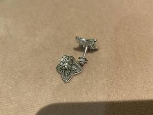 Boucles d'oreilles clous en moissanite de haute qualité, forme poire et diamant rond, motif fleur de lotus, plaqué or avec argent 925, bijoux élégants pour elle - Product Image 5