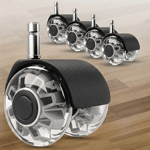 ล้อเฟอร์นิเจอร์อเนกประสงค์ ขนาด 2 นิ้ว แบบหมุนได้ ล้อคู่ โพลียูรีเทน PU เงียบ สำหรับเก้าอี้สำนักงาน - Product Image 1