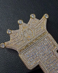 Breloque lettre J de luxe en argent plaqué or rose avec moissanite, style Hip Hop, taille baguette, clarté VVS, sertissage griffe, certifiée IGI - Product Image 4