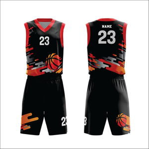 ชุดบาสเก็ตบอลคุณภาพสูงสำหรับทุกเพศ ผลิตจากโพลีเอสเตอร์ 100% พิมพ์ชื่อทีม สีสันตามสั่ง ระบายอากาศได้ดี ชุดกีฬาไซส์ใหญ่ - Product Image 2