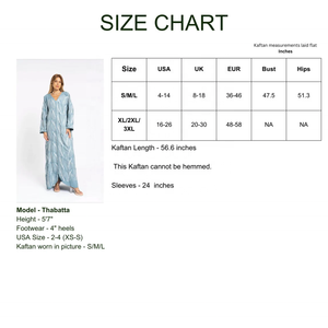 Caftan Turquoise Entièrement Brodé Caftan Coton Brodé Pour Femme - Product Image 4