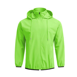 Veste imperméable respirante coupe-vent à capuche pour l'aventure en plein air avec logo frontal - Product Image 1