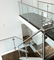 Rampe d'escalier en verre et acier inoxydable, design moderne, double vitrage, balustrades