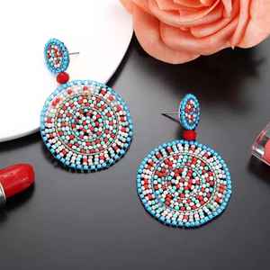 Impresionantes Pendientes de Cuentas Multicolor con Diseño de Fantasma para Mujer, Pendientes Colgantes de Cuentas de Semilla, Joyería de Moda para Fiesta - Product Image 3