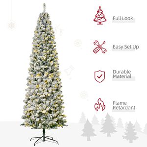 Albero di Natale Pre-Illuminato da 2,7 m con 550 Luci LED e Base Staccabile, Design Innevato con 988 Rami per Decorazioni Domestiche - Product Image 4