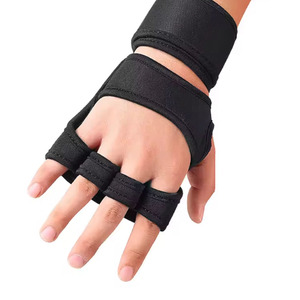 Qaswa Sports Half Finger Leather Fitness Gloves Lace-Up Adjustable Wrist Strap Shockproof Breathable Lightweight Unisex Weight - Product Image 2