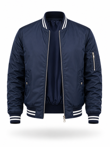 High Quality Wholesale Winter <b>Men's</b> High Street Style Stand Collar Quick Dry Nonwoven Nylon <b>Suede</b> Zipper Solid Pattern <b>Jacket</b> - Product Image 4