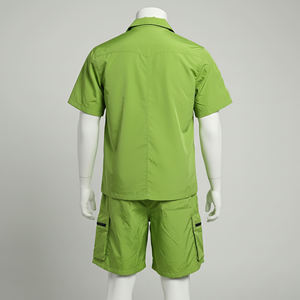 Conjunto de Camisa y Pantalones Cortos Cargo Rosa Personalizado, Ropa de Verano de Algodón, Estilo Utilitario Unisex, OEM, Marca Privada, Ropa Casual Urbana, Listo para Usar - Product Image 3