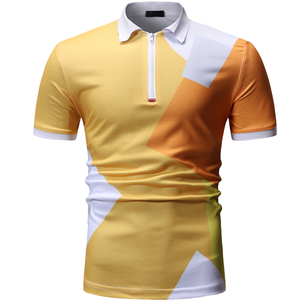 Polo Deportivo para Hombre con Bloques de Color Geométricos, Manga Corta, Diseño con Cierre, Secado Rápido, 100% Poliéster Tejido, Corte Regular - Product Image 4