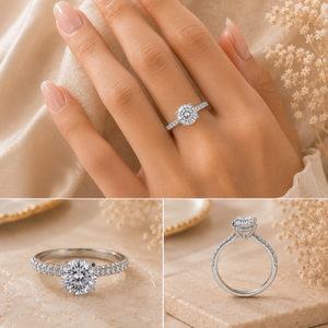 Hot Sale Lab Grown Round Cut Diamond <b>Ring</b> 925 <b>Silver</b> 9kt, 14kt, 18kt Gold Diamond <b>Rings</b> for Women's Engagement <b>Ring</b> - Product Image 2