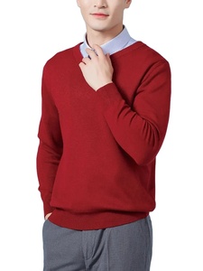 Suéter de algodón 100% para hombre, suéter con cuello en V, tejido suave y cálido, Otoño Invierno - Product Image 4