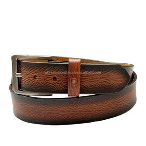 Ceinture pour homme en cuir pleine fleur de qualité supérieure avec boucle sans nickel pour tenue de cérémonie et usage quotidien décontracté - Product Image 3