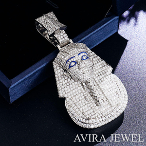 จี้ฮิปฮอปเพชรโมอิสซาไนต์รับรองโดย GRA เงินแท้ 925 ชุบทองคำสีกุหลาบ ปราศจากนิกเกิล ปราศจากสารตะกั่ว สำหรับทุกเพศ ประดับเพชรเต็มชิ้น เหมาะสำหรับงานปาร์ตี้ - Product Image 4