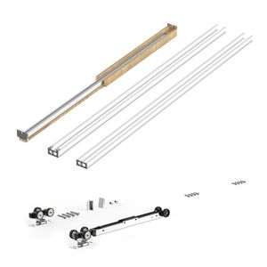 Kit Telaio per Porta Scorrevole in Acciaio per Porte Larghe 24-30 Pollici x Alte 80 Pollici, Meccanismo di Chiusura Morbida Bidirezionale, Scorrimento Fluido e Silenzioso - Product Image 1