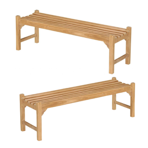 Banco de Jardín de Madera de Teca Moderno con Acabado Natural para Dos Personas, Muebles de Exterior Duraderos y Ecológicos EN OFERTA - Product Image 5