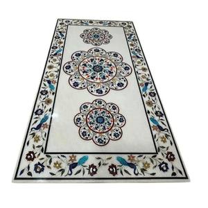 Plateau de table de salle à manger royale, plateau de table de restaurant artistique unique, table de jardin, table basse en marbre, table de décoration pour la maison - Product Image 3