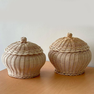 Rattan organizer box storage container <b>basket</b> natural weave boxes top quality <b>lidded</b> <b>baskets</b> - Product Image 5