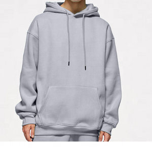 Sweat à capuche surdimensionné pour homme, modèles personnalisés 2026, haute qualité, 100 % coton, molleton tricoté uni, épaules tombantes - Product Image 1