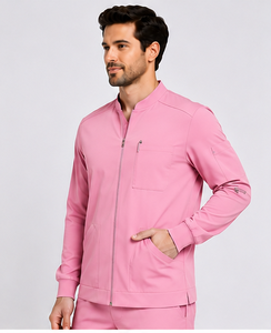 Blouse de travail médicale pour homme, entièrement zippée, manches longues, coupe flexible, tissu premium, pour médecins et infirmiers - Product Image 6