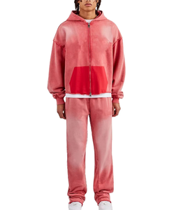 Chándal de hombre cómodo de algodón y poliéster con efecto lavado a la piedra, forro polar vintage, antibacteriano, de alta calidad - Product Image 6