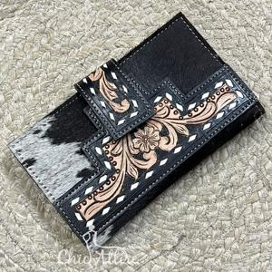 Cartera de Cuero Hecha a Mano de Alta Capacidad, Nueva Moda, Cartera de Viaje Bifold de Cuero Vacuno Genuino para Mujer - Product Image 1