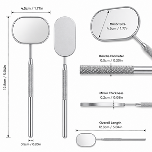 กระจกแต่งหน้าสแตนเลสทรงรีแบบพกพา MANAN INSTRUMENTS สำหรับต่อขนตาอย่างแม่นยำ - Product Image 5