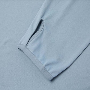 เสื้อตกปลาแขนยาวมีฮู้ดสีฟ้าอ่อนสำหรับผู้ชาย ป้องกันรังสียูวี พร้อมผ้าคลุมหน้า สีพื้น ระบายอากาศได้ดี - Product Image 2