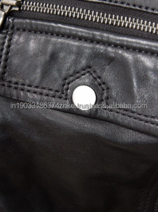 เสื้อโค้ทหนังมีซิปสำหรับผู้ชาย, เสื้อแจ็กเก็ตหนังแฟชั่นสำหรับขี่มอเตอร์ไซค์มีกระเป๋าสำหรับฤดูหนาว - Product Image 3