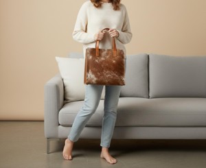 Bolso Tote de Piel con Pelo Sintético de Moda, de Gran Venta, para Mujer, con Asa Superior, Personalizado, Natural, a Precio Asequible - Product Image 2