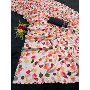 วิธีที่ดีที่สุดในการแสดงความมีระดับของคุณด้วยส่าหรีผ้าไหมซาตินสุดอลังการนี้ - Product Image 1