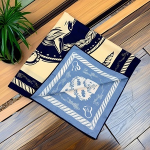 Foulard carré tendance en soie et polyester 2026 pour femme, imprimé, respirant, pour cheveux, poignet, bandana de printemps - Product Image 4