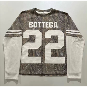 T-shirt à manches longues camouflage Bottega, coupe ample, style streetwear, jersey respirant pour homme, logo imprimé au dos - Product Image 5