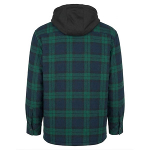 Chemise-veste en flanelle à carreaux pour homme, coupe-vent, décontractée, pour l'hiver, coupe classique, motif à carreaux vert marine, manches longues - Product Image 3