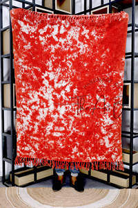 Colcha de algodón hecha a mano de tamaño Queen, manta con borlas estampadas y tinte de corbata transpirable, funda de sofá Bohemia, tiro ponderado de estilo indio - Product Image 3