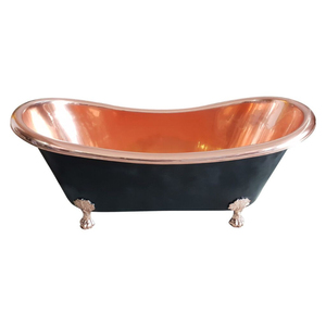 Great Quality Copper Bathtub Freestanding Eco-friendly Black & Copper Finish Large Size Metal Bathtub for Bathroom Use - Product Image 1