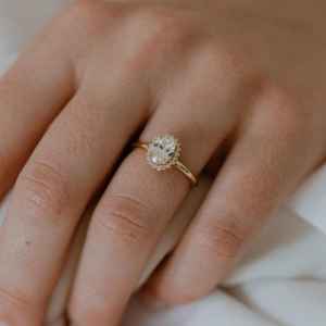 2.5 CT Oval Moissanite Engagement Ring Delicate Solitaire Wedding Proposal Ring 925 Sterling <b>Silver</b> 14K Gold Plated - Product Image 5