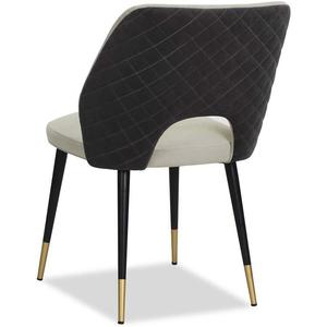 Modern Luxury Velvet Upholstered <b>Dining</b> <b>Chair</b> Two Tone Solid Wood Legs Brass Tips Accent <b>Chair</b> for Hotel Restaurant - Product Image 4