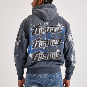 Prix de Gros 2026 – Sweat à Capuche Homme Strass le Plus Vendu en Coton Mélangé pour Usage Quotidien - Product Image 2