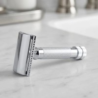 Rasoir de sécurité HD chromé à double tranchant, rasoir à lame unique, OEM, étiquette privée, emballage personnalisé disponible, rasoirs de sécurité Maclura