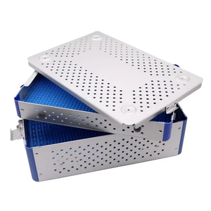 Jamso Industries Manual Aluminum Sterilization Tray Case <b>Box</b> Two-Layer Surgical Instrument Tray CE Certified ISO13485 Standard - Product Image 3