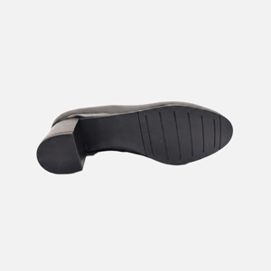 Escarpins formels pour femmes, dessus en cuir pleine fleur, semelle extérieure en caoutchouc, bout fermé, talon moyen - Product Image 5