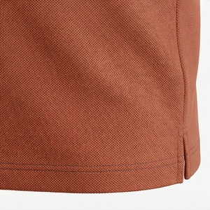 Polo en coton à manches courtes pour homme, couleur brun rouille, imprimé géométrique, décontracté, respirant, coupe classique, logo tissé sur le devant, tissu Oxford - Product Image 5
