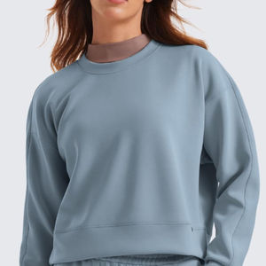 Suéteres de Invierno para Mujer de Color Sólido, Proveedor Directo de Fábrica, 100% Algodón, Tela Suave, Cuello Redondo, OEM - Product Image 3