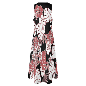 Vestido de Verano sin Mangas, Nuevo Estilo, Estampado de Flores Hawaianas Polinesias, Vestidos Casuales Elegantes para Mujer - Product Image 2