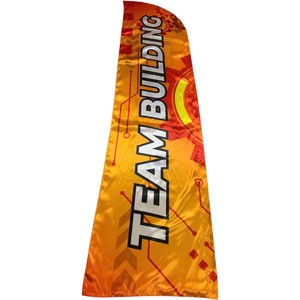 Bandera de Pluma para Ciudad, Roja y Blanca, de Poliéster, Impresión Digital, Duradera, Promocional, con Asta de Aluminio, Forma Rectangular - Product Image 5