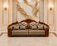 Muebles de sala de estar estilo del sudeste asiático, compre sofá de madera con mesa central y sillón/diván, última colección de sofás