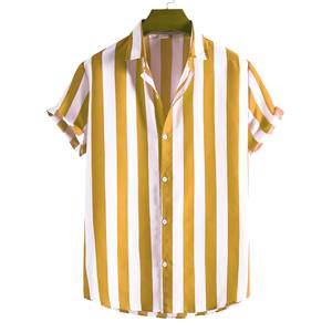 เสื้อเชิ้ตแขนสั้นลายทางสำหรับผู้ชาย ปกคอปก ผ้าป๊อปลินระบายอากาศได้ดี เหมาะสำหรับใส่ในฤดูร้อน - Product Image 4